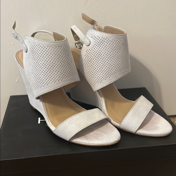 H by Halston Shoes - Elegant White Wedge Sandals